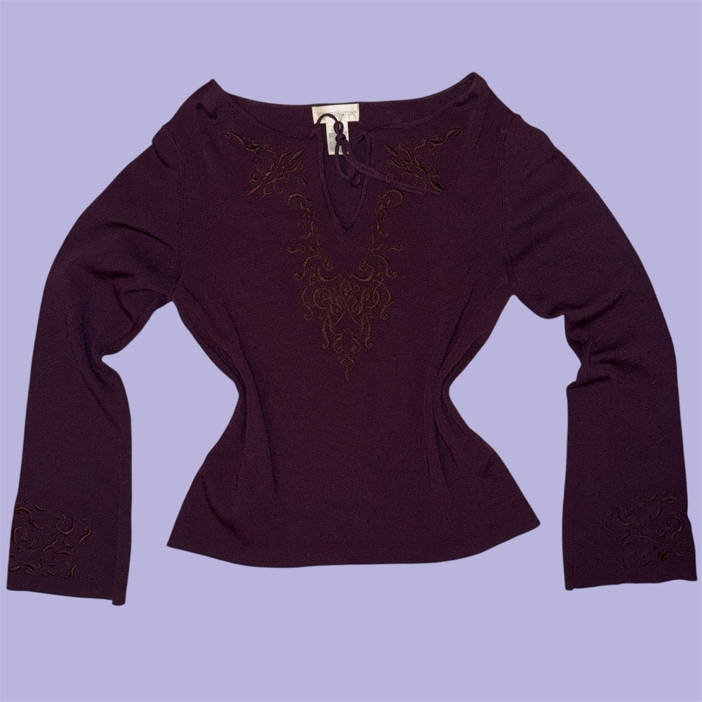 Embroidered Purple Women's Sweater